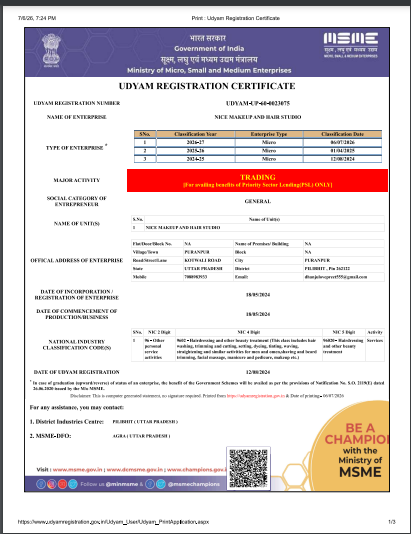 Udyam Registration Certificate